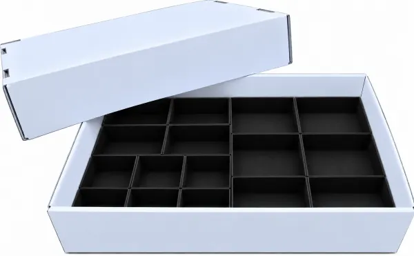 VERZE 9 Krabičky do flat boxu 6 x KK24CE (62x62x30mm) 4 x KK16CE (95x62x30mm) 6 x KK12CE (95x84x30mm)