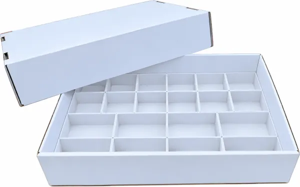 VERZE 5 Krabičky do flat boxu 12 x KK24BI (62x62x30mm) 8 x KK16BI (95x62x30mm)