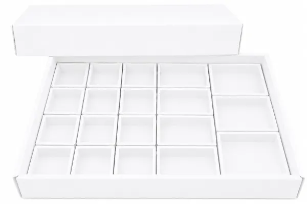 Flat box Lux s bílými krabičkami VERZE 8 BI