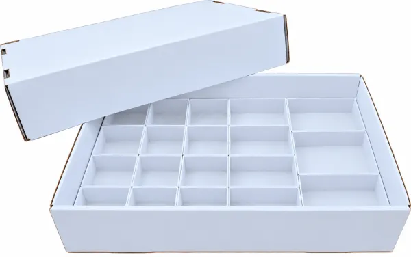 VERZE 8 Krabičky do flat boxu 12 x KK24BI (62x62x30mm) 4 x KK16BI (95x62x30mm) 3 x KK12BI (95x84x30mm)